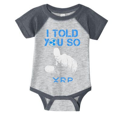 I Told You So Hodl Xrp Ripple Coin Blockchain Crypto Bullrun Infant Baby Jersey Bodysuit