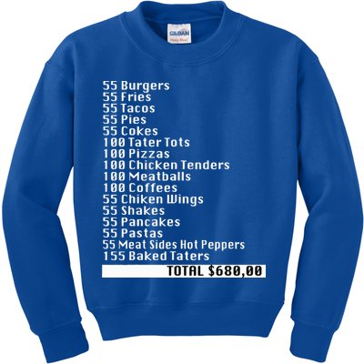 I Think You Should Leave 55 Burgers 55 Fries Kids Sweatshirt