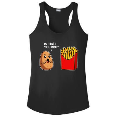 Is That You Bro Potato French Fry Vegetable Funny Food Pun Ladies PosiCharge Competitor Racerback Tank