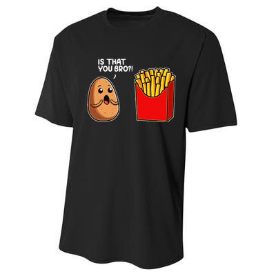 Is That You Bro Potato French Fry Vegetable Funny Food Pun Performance Sprint T-Shirt