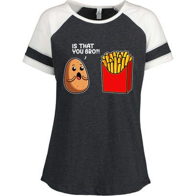 Is That You Bro Potato French Fry Vegetable Funny Food Pun Enza Ladies Jersey Colorblock Tee