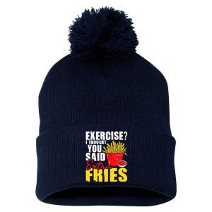 I Thought You Said Extra Fries Fast Food Lover French Fry Pom Pom 12in Knit Beanie