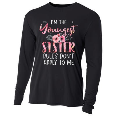 I'm The Youngest Sister Rules Don't Apply To Me Floral Cute Cooling Performance Long Sleeve Crew