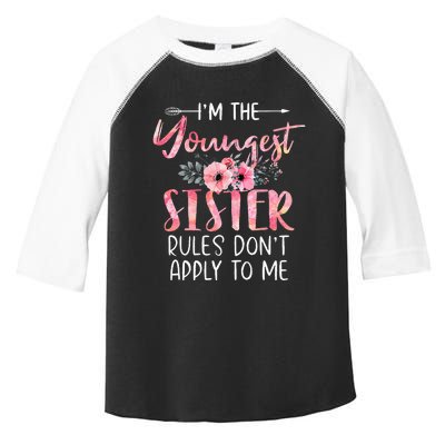 I'm The Youngest Sister Rules Don't Apply To Me Floral Cute Toddler Fine Jersey T-Shirt