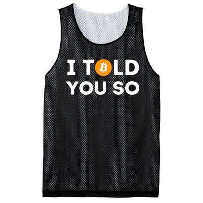 I Told You So Funny Crypto Trader Btc Bitcoin Investor Mesh Reversible Basketball Jersey Tank