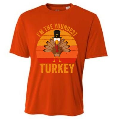 Im The Youngest Turkey Cool Gift Funny Thanksgiving Day Gift Cooling Performance Crew T-Shirt