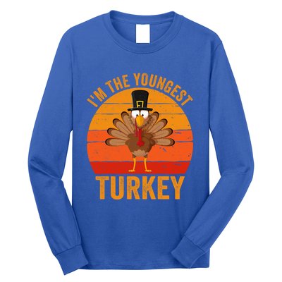 Im The Youngest Turkey Cool Gift Funny Thanksgiving Day Gift Long Sleeve Shirt