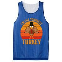 Im The Youngest Turkey Cool Gift Funny Thanksgiving Day Gift Mesh Reversible Basketball Jersey Tank