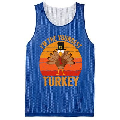 Im The Youngest Turkey Cool Gift Funny Thanksgiving Day Gift Mesh Reversible Basketball Jersey Tank