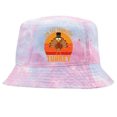 Im The Youngest Turkey Cool Gift Funny Thanksgiving Day Gift Tie-Dyed Bucket Hat