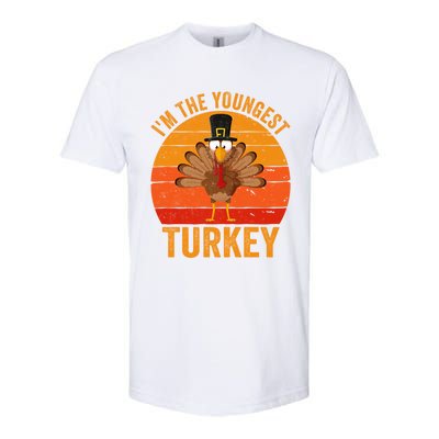 Im The Youngest Turkey Cool Gift Funny Thanksgiving Day Gift Softstyle CVC T-Shirt