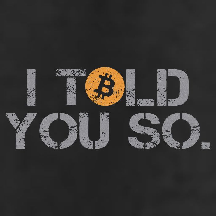 I Told You So Bitcoin Funny Btc Crypto Cryptocurrency Trader Crop Fleece Hoodie