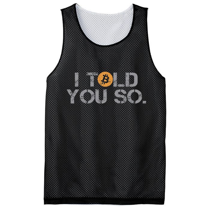 I Told You So Bitcoin Funny Btc Crypto Cryptocurrency Trader Mesh Reversible Basketball Jersey Tank
