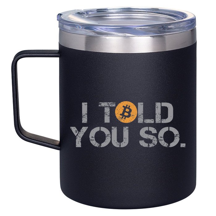I Told You So Bitcoin Funny Btc Crypto Cryptocurrency Trader 12oz Stainless Steel Coffee Mug
