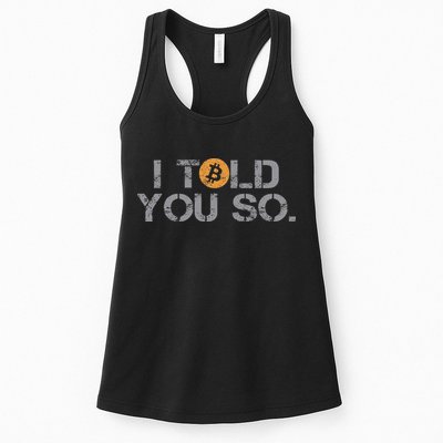 I Told You So Bitcoin Funny Btc Crypto Cryptocurrency Trader Womens Tank Top