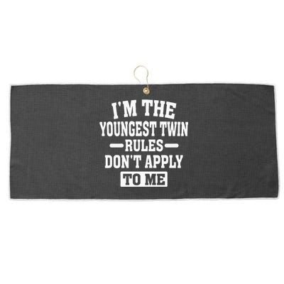 Im The Youngest Twin Rules Dont Apply To Me Large Microfiber Waffle Golf Towel