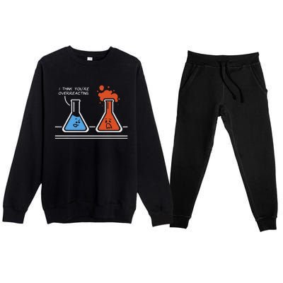 I Think YouRe Overreacting Funny Nerd Science Chemistry Premium Crewneck Sweatsuit Set