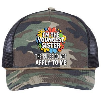 IM The Youngest Sister Rules Do Not Apply To Me Retro Rope Trucker Hat Cap