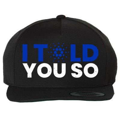 I Told You Cardano Ada Token Millionaire Coin Gift Wool Snapback Cap