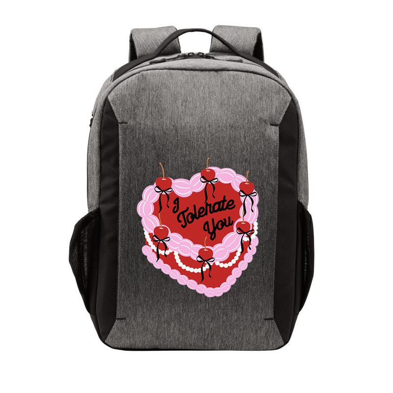 I Tolerate You Heart Cherry Cake Valentines Love To All Vector Backpack