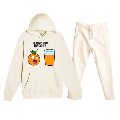 Is That You Bro Kawaii Fruit Funny Orange Juice Premium Hooded Sweatsuit Set