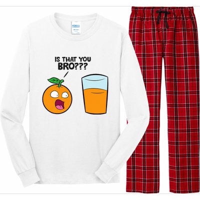 Is That You Bro Kawaii Fruit Funny Orange Juice Long Sleeve Pajama Set