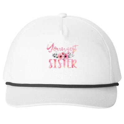 IM The Youngest Sister Rules DonT Apply To Me Floral Cute Snapback Five-Panel Rope Hat