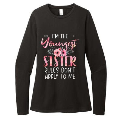 IM The Youngest Sister Rules DonT Apply To Me Floral Cute Womens CVC Long Sleeve Shirt