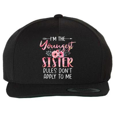 IM The Youngest Sister Rules DonT Apply To Me Floral Cute Wool Snapback Cap