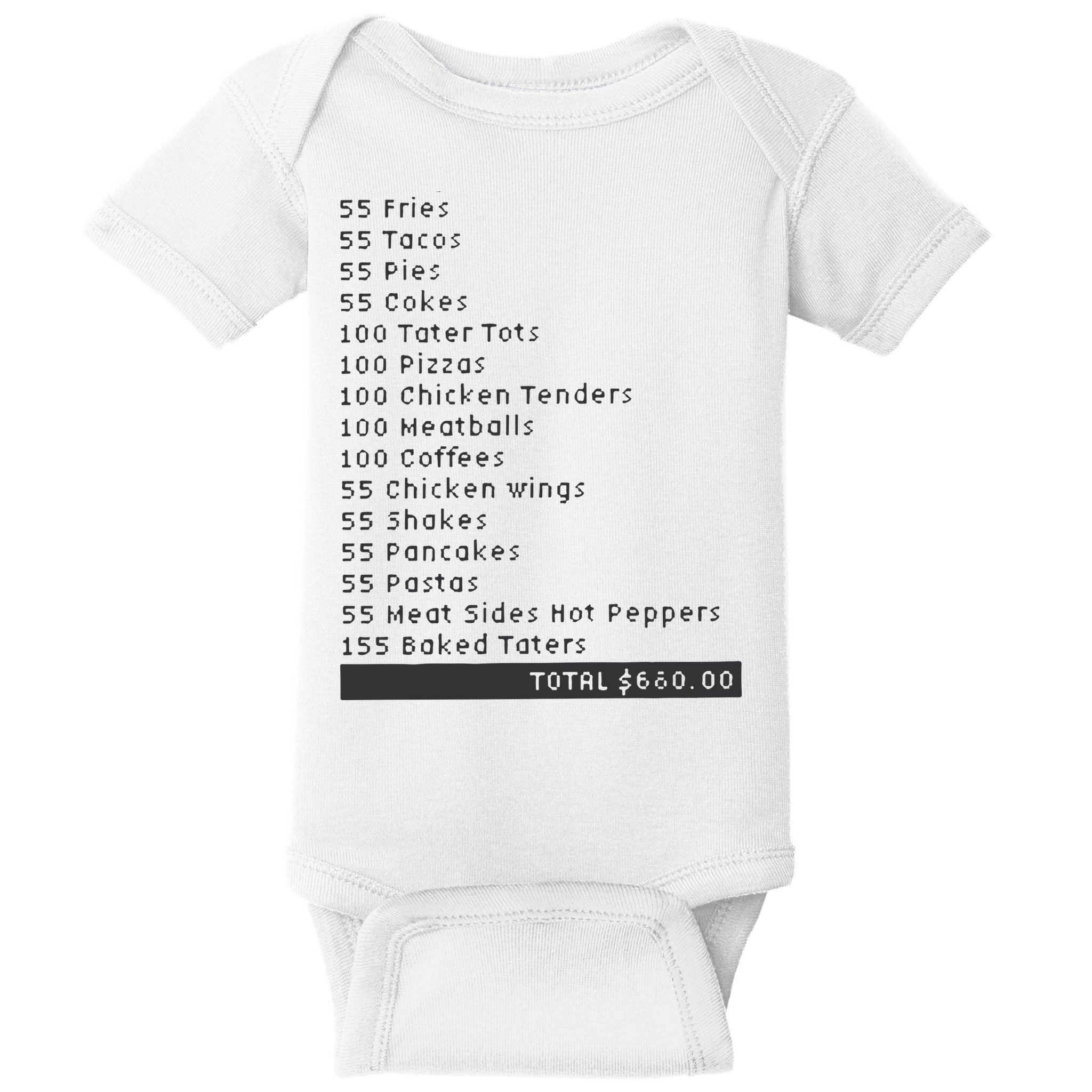 I Think You Should Leave Pay It Forward 55 BURGERS Baby Bodysuit