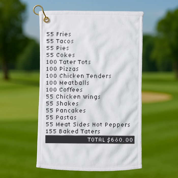 I Think You Should Leave Pay It Forward 55 BURGERS Golf Towel