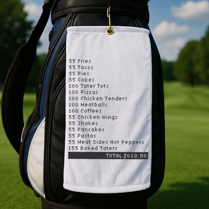 I Think You Should Leave Pay It Forward 55 BURGERS Golf Towel