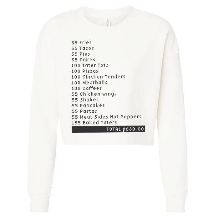 I Think You Should Leave Pay It Forward 55 BURGERS Cropped Pullover Crew