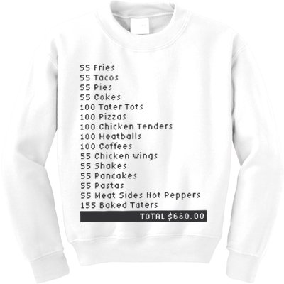 I Think You Should Leave Pay It Forward 55 BURGERS Kids Sweatshirt