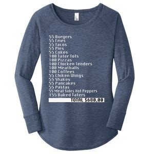 I Think You Should Leave 55 Burgers 55 Fries Funny Receipt Women's Perfect Tri Tunic Long Sleeve Shirt