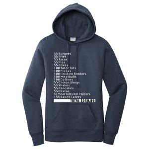 I Think You Should Leave 55 Burgers 55 Fries Funny Receipt Women's Pullover Hoodie