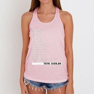 I Think You Should Leave 55 Burgers 55 Fries Funny Receipt Women's Knotted Racerback Tank