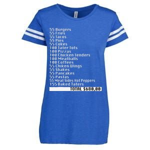 I Think You Should Leave 55 Burgers 55 Fries Funny Receipt Enza Ladies Jersey Football T-Shirt