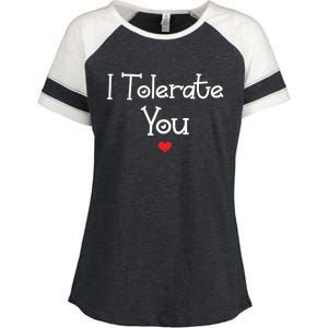 I Tolerate You Gift Enza Ladies Jersey Colorblock Tee