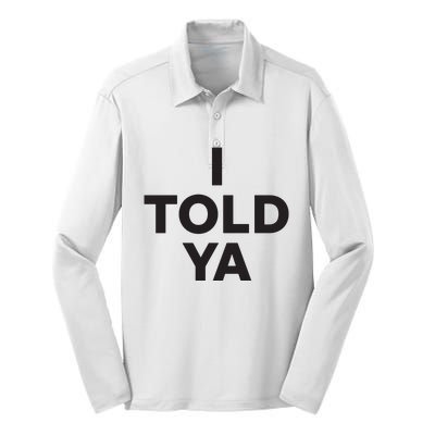 I Told Ya Silk Touch Performance Long Sleeve Polo