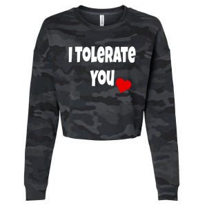 I Tolerate You Funny Couple Funny Gift Valentines Day Matching Gift Cropped Pullover Crew