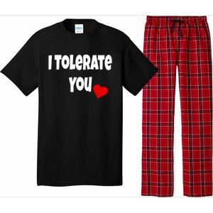 I Tolerate You Funny Couple Funny Gift Valentines Day Matching Gift Pajama Set