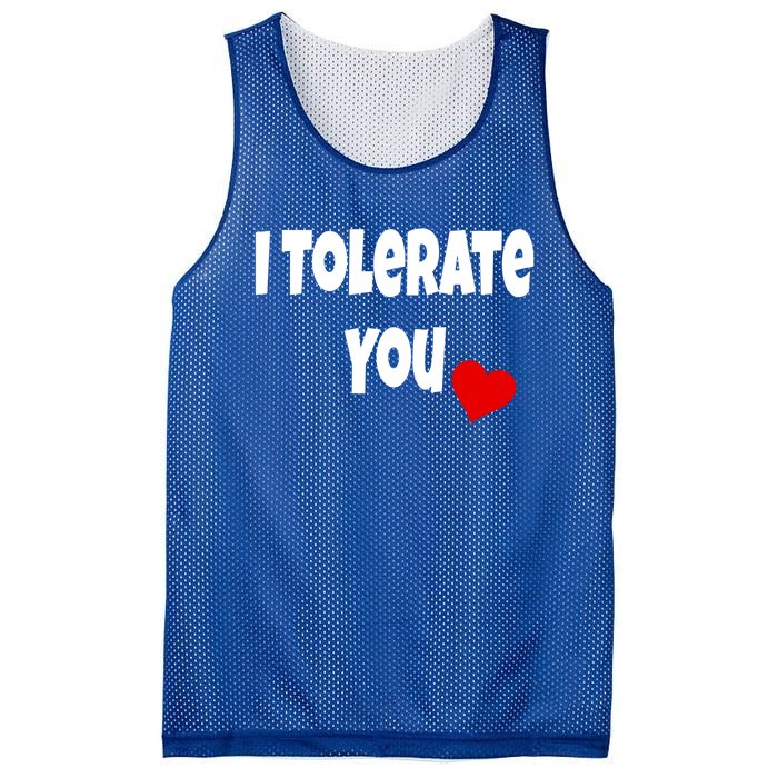 I Tolerate You Funny Couple Funny Gift Valentines Day Matching Gift Mesh Reversible Basketball Jersey Tank