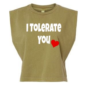 I Tolerate You Funny Couple Funny Gift Valentines Day Matching Gift Garment-Dyed Women's Muscle Tee