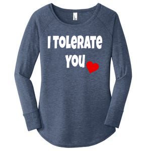 I Tolerate You Funny Couple Funny Gift Valentines Day Matching Gift Women's Perfect Tri Tunic Long Sleeve Shirt