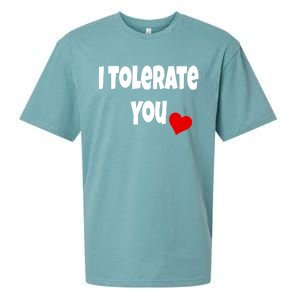 I Tolerate You Funny Couple Funny Gift Valentines Day Matching Gift Sueded Cloud Jersey T-Shirt