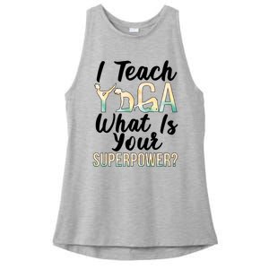 I Teach Yoga Instructor Yoga Teacher Gift Ladies PosiCharge Tri-Blend Wicking Tank