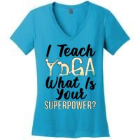 I Teach Yoga Instructor Yoga Teacher Gift Women's V-Neck T-Shirt