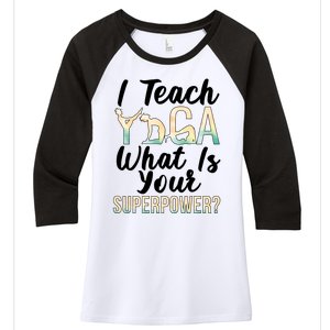 I Teach Yoga Instructor Yoga Teacher Gift Women's Tri-Blend 3/4-Sleeve Raglan Shirt