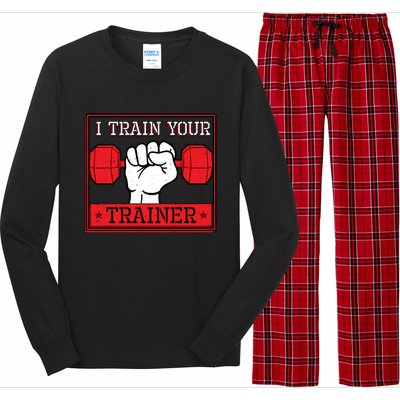 I Train Your Trainer Fitness Dumbbell Exercise Gym Gift Idea Gift Long Sleeve Pajama Set